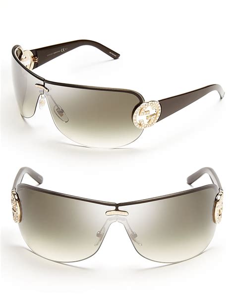 gucci gradient shield sunglasses|Gucci swarovski sunglasses.